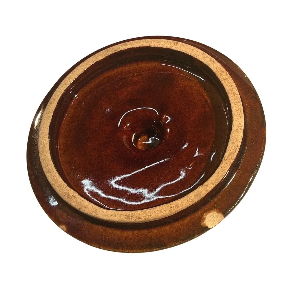 Vintage McCoy Pottery Durgin Park Bean Pot with Lid Brown Cream‎ Stoneware 341